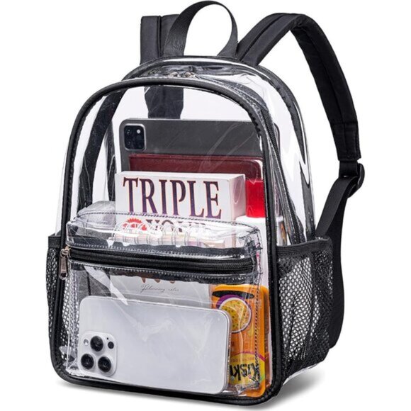 New Beautiful Black Clear Small Backpack for Girls, Women\'s (12x12x6) main image 4
